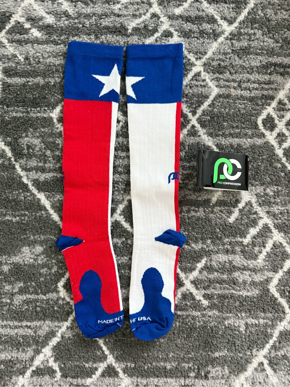 ProCompression Socks Unisex Small/Medium - Texas Flag NWT